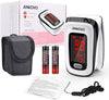 Pulse Oximeter Fingertip (Oximetro), Blood Oxygen Saturation Monitor, Heart Rate Monitor and SpO2 Levels, Portable Pulse Oximeter with Lanyard and Batteries